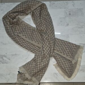 Ania.A 100% Cashmere Beige Knit Scarf